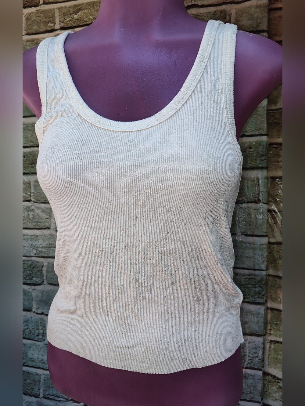 ZARA RIBBED SPARKLE Tank Top, Small - Picture 3 of 11